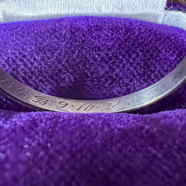 Art Deco Patterned Wedding Band Ring, Size 9 - Image 4