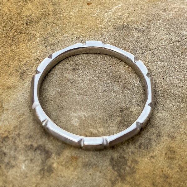 Vintage Patterned Wedding Band Ring, Size 5 1/4 - Image 2