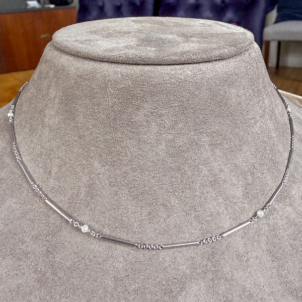 Vintage Pearl Bar Link Chain