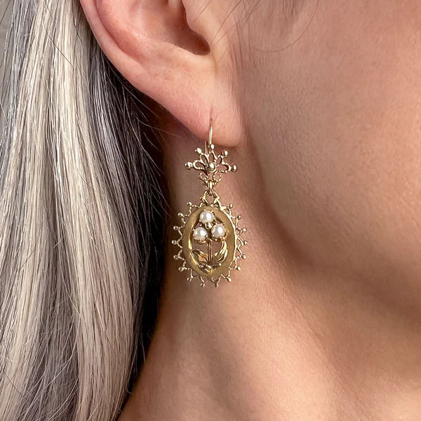 Vintage Pearl Drop Earrings