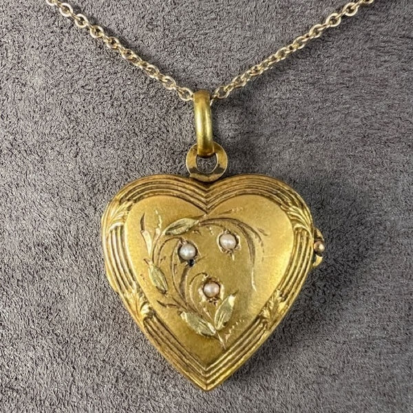 Vintage Pearl Heart Locket