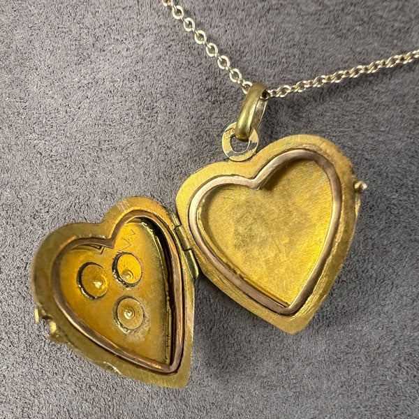 Vintage Pearl Heart Locket - Image 4