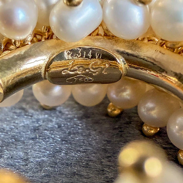 Vintage Pearl Hoop Earrings - Image 3