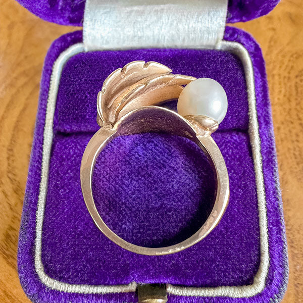 Vintage Pearl Leaf Ring - Image 5