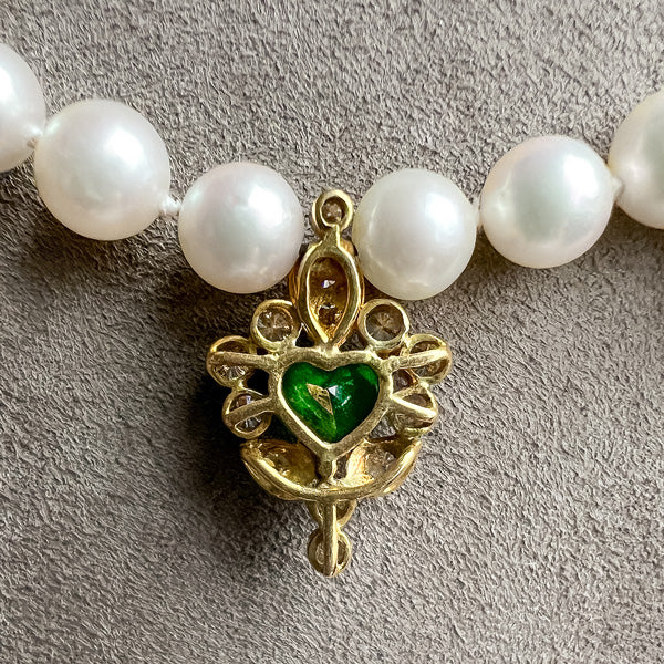 Vintage Pearl, Ruby, Emerald & Diamond Necklace - Image 5