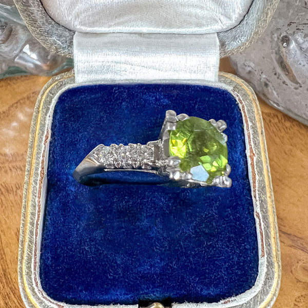 Vintage Peridot & Diamond Ring - Image 3