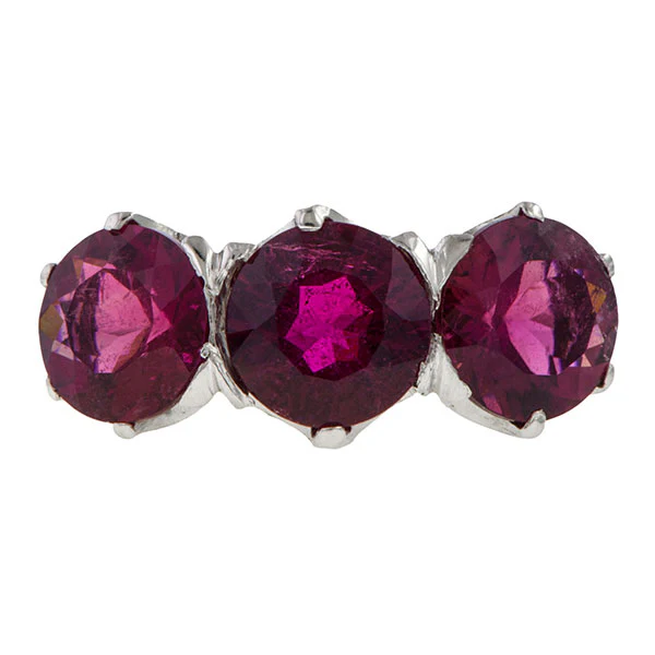 Vintage Pink Tourmaline Three Stone Ring