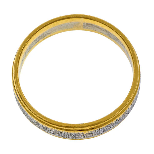 Vintage Platinum & 24k Gold Wedding Band Ring, Size 6.5 - Image 3