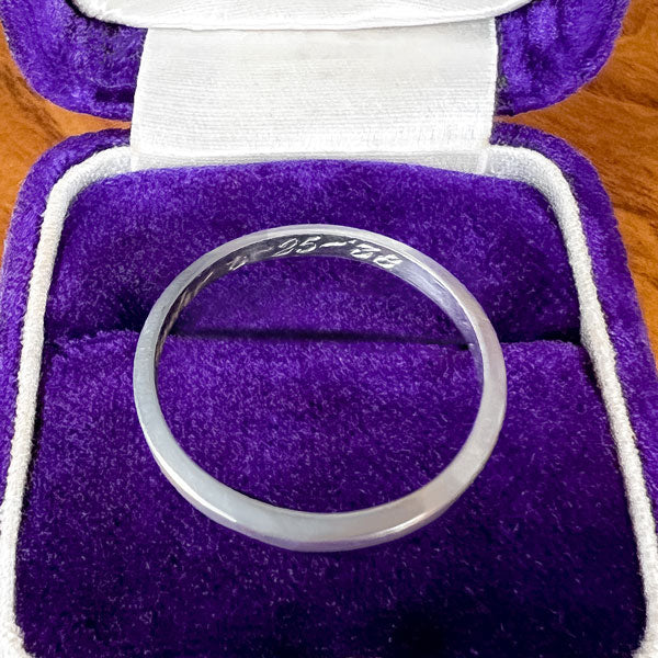 Vintage Platinum Wedding Band Ring, Size 5 1/4 - Image 4