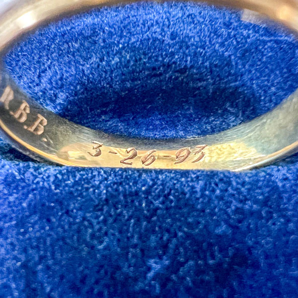 Vintage Two Tone Wedding Band Ring, Size 9 - Image 4