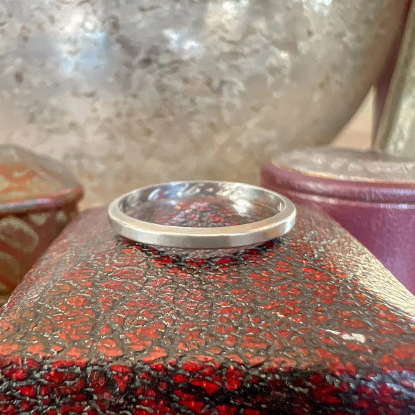 Vintage Platinum Wedding Band Ring, Size 6