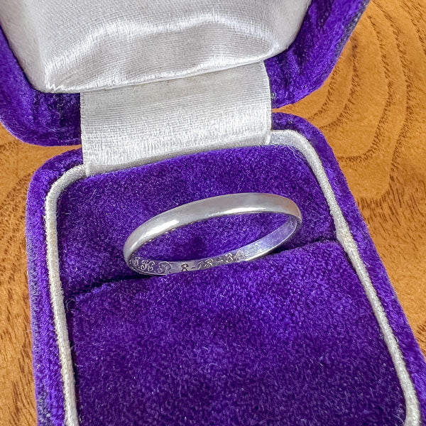 Vintage Wedding Band Ring, 1934, Size 7 1/4