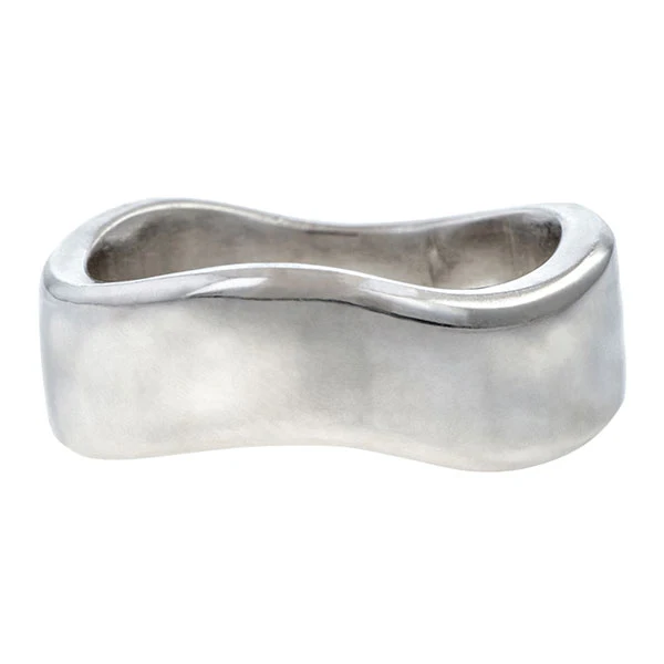 Vintage Platinum Wedding Band Ring, Size 9.75 - Image 2