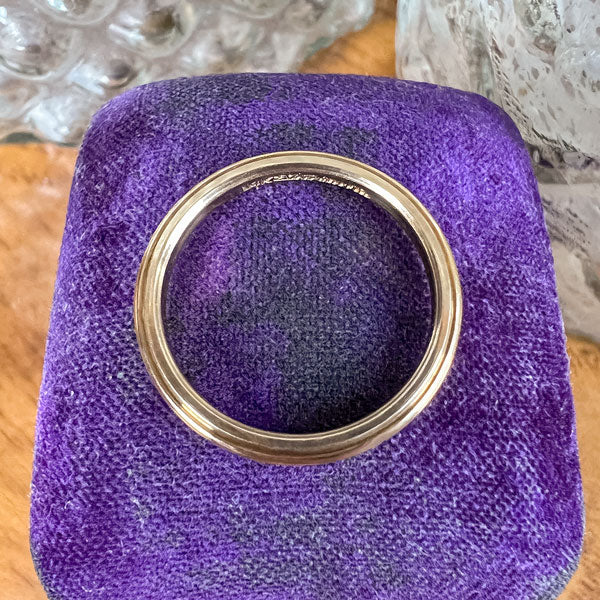 Vintage Ridged Gold Wedding Band Ring, Size 5 3/4 - Image 3