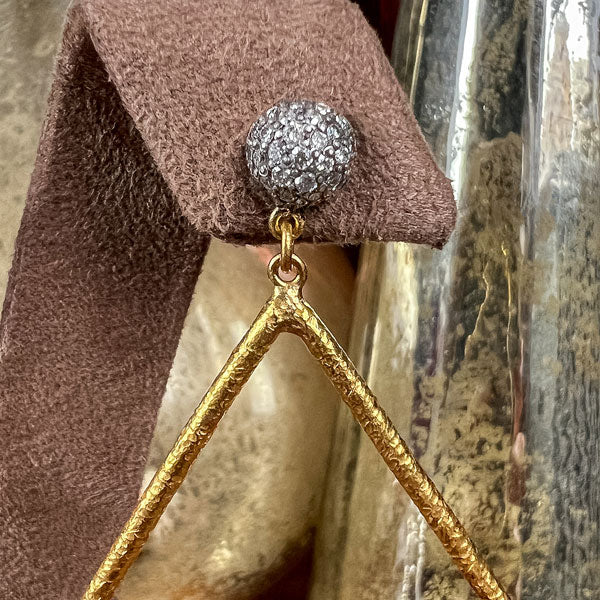Vintage Diamond & Large Teardrop Earrings - Image 3