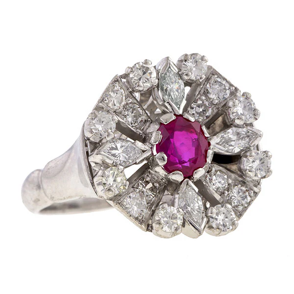 Vintage Ruby & Diamond Ring - Image 2