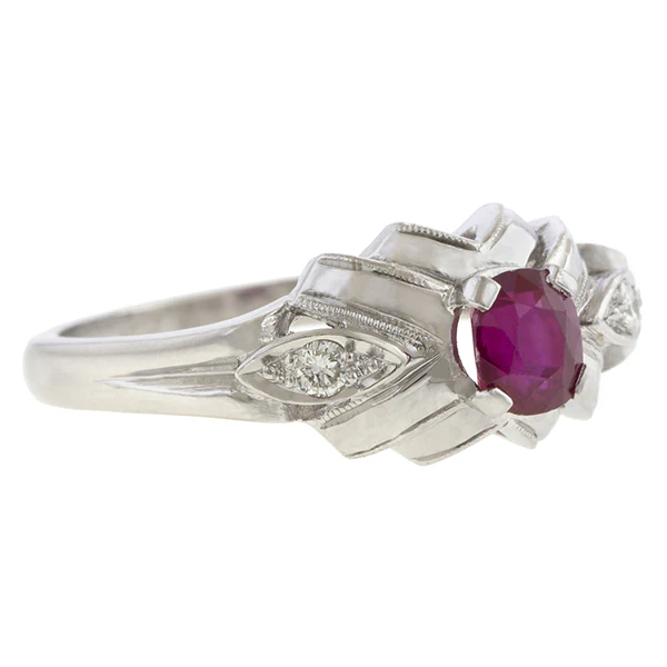 Vintage Ruby & Diamond Ring - Image 2