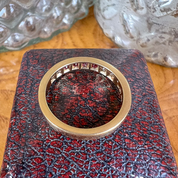 Vintage Ruby & Diamond Band Ring, Size 6 - Image 3