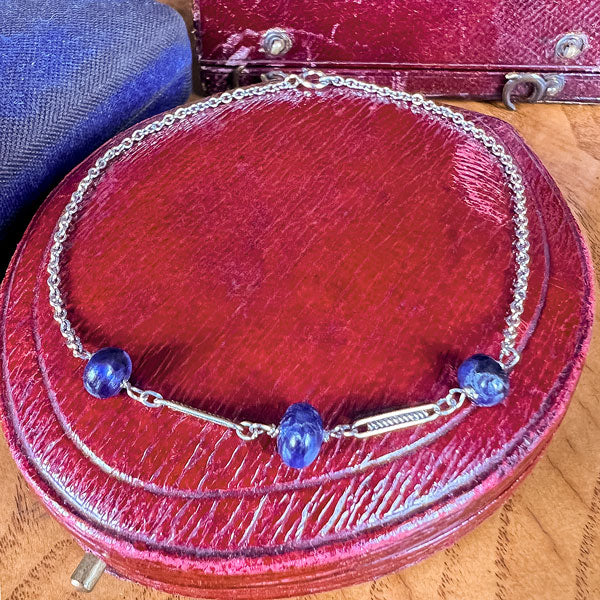 Vintage Sapphire Bead Bracelet - Image 2