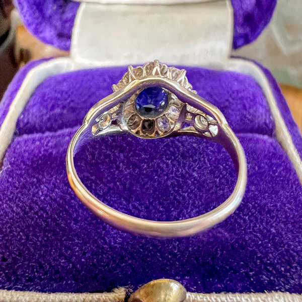 Vintage Sapphire & Diamond Cluster Ring - Image 4