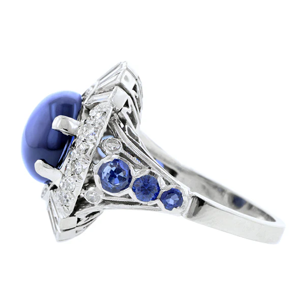 Vintage Sapphire & Diamond Cocktail Ring - Image 3