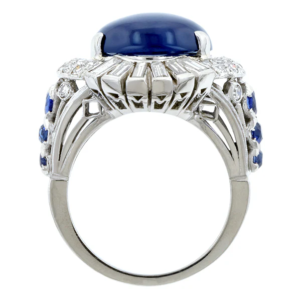 Vintage Sapphire & Diamond Cocktail Ring - Image 4