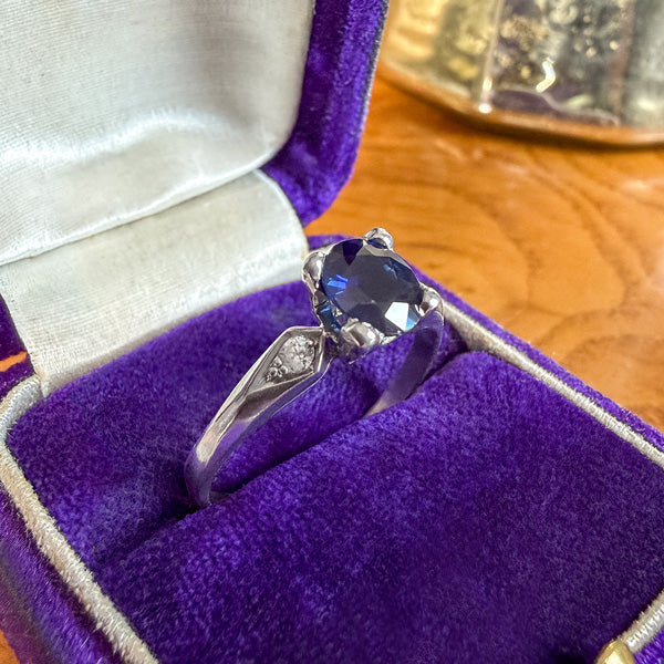 Vintage Sapphire & Diamond Ring - Image 2