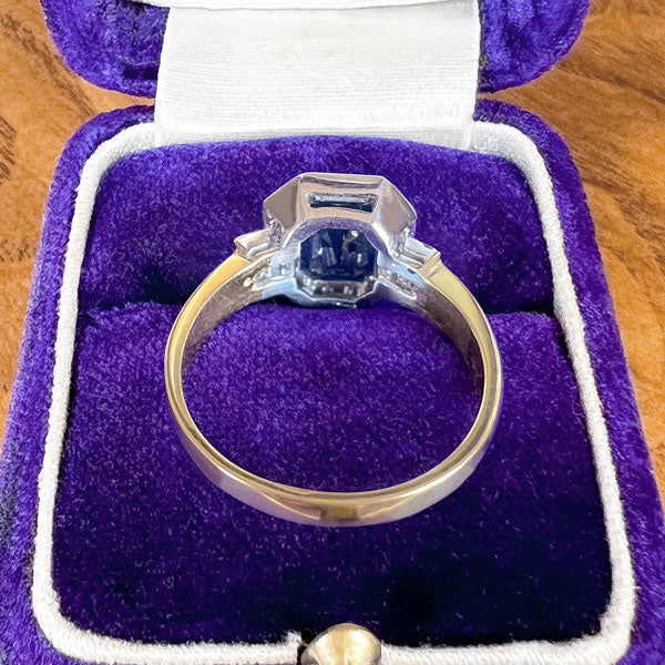 Vintage Sapphire & Diamond Ring, Emerald Cut 1.90ct. - Image 3