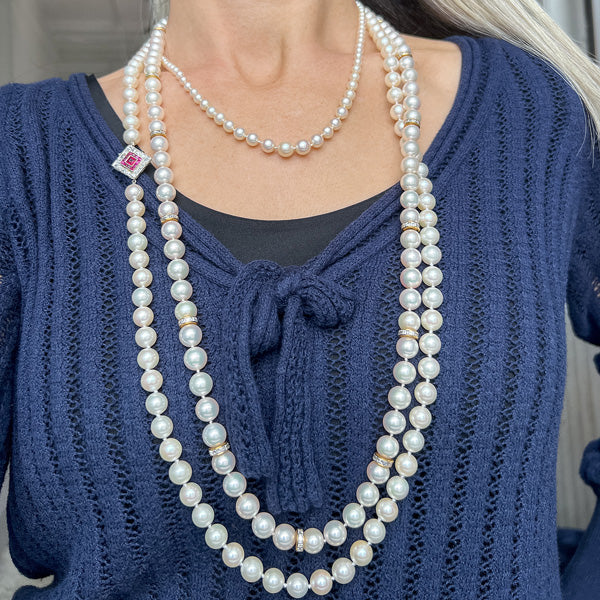 Vintage Single Strand Pearl Necklace - Image 4
