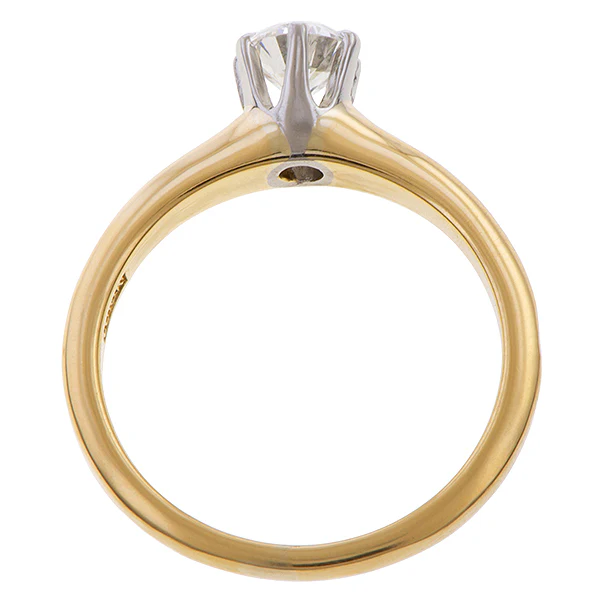 Vintage Solitaire Diamond Engagement Ring, RBC 0.46ct. - Image 5