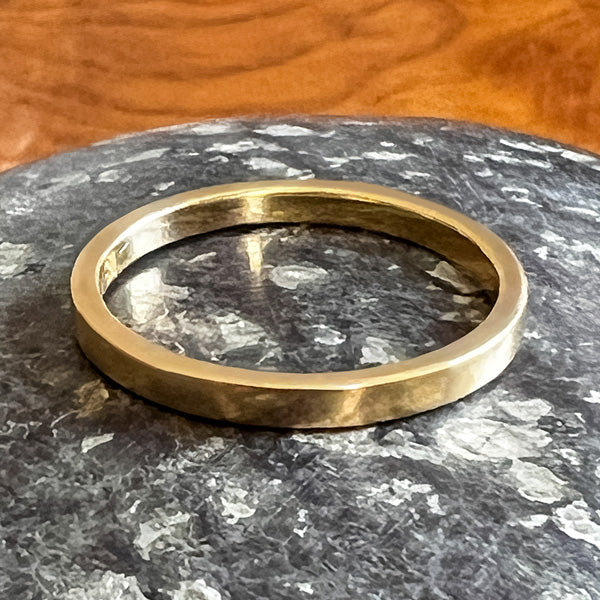 Vintage Square Wedding Band Ring, Size 6