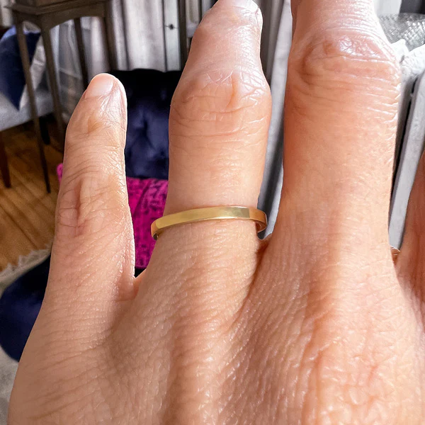 Vintage Square Wedding Band Ring, Size 6 - Image 2