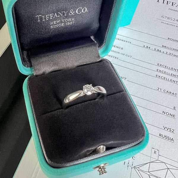 Vintage Tiffany & Co. Engagement Ring, RBC 0.21ct. - Image 5