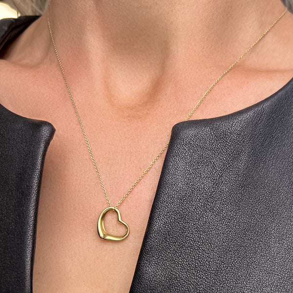 Vintage Tiffany & Co Elsa Peretti Open Heart Pendant - Image 2