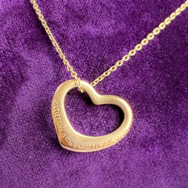 Vintage Tiffany & Co Elsa Peretti Open Heart Pendant - Image 3