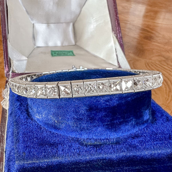 Vintage Tiffany & Co French Cut Diamond Tennis Bracelet - Image 2