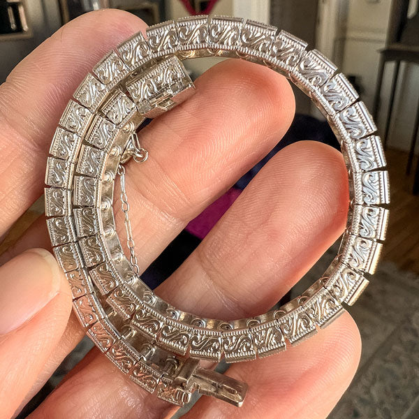 Vintage Tiffany & Co French Cut Diamond Tennis Bracelet - Image 3