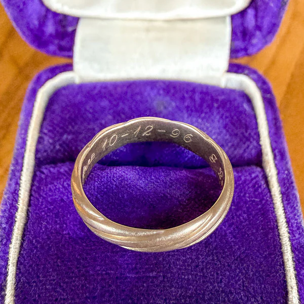 Vintage Twisted Pattern Wedding Band Ring, Size 9 3/4 - Image 2