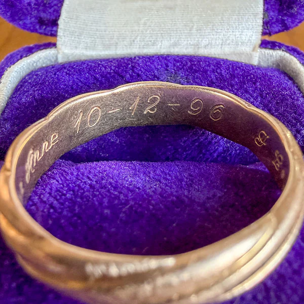 Vintage Twisted Pattern Wedding Band Ring, Size 9 3/4 - Image 3