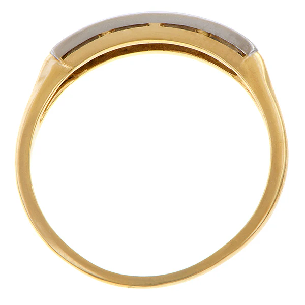 Vintage Two Toned Diamond Wedding Band Ring, Size 7 3/4 - Image 4