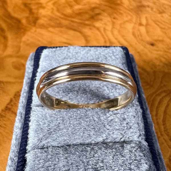 Vintage Two-Toned Wedding Band Ring, Size 10 3/4