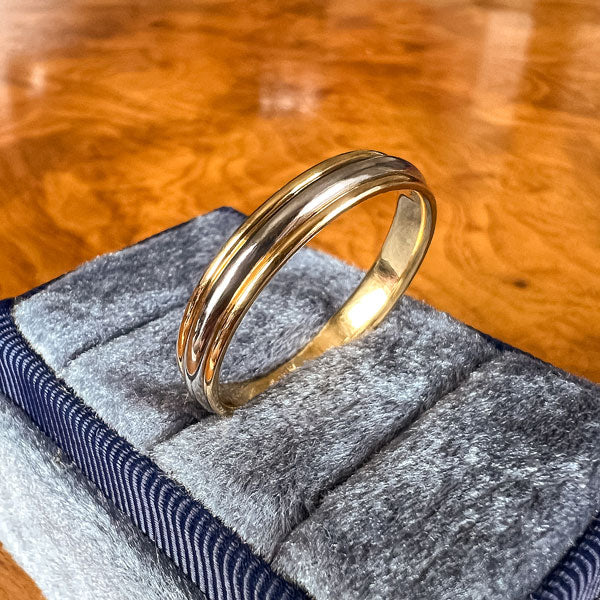 Vintage Two-Toned Wedding Band Ring, Size 10 3/4 - Image 3