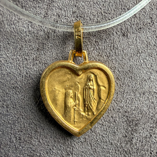 Vintage Virgin Mary Heart Shaped Pendant - Image 3