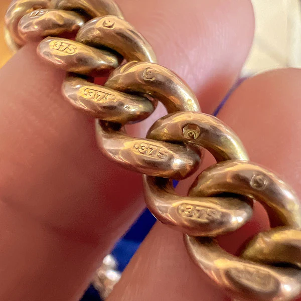 Vintage Watch Chain Curb Link Bracelet - Image 3