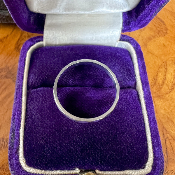 Vintage Faceted Wedding Band Ring, Size 6 - Image 3