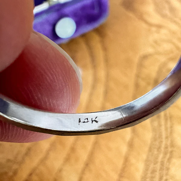 Vintage Faceted Wedding Band Ring, Size 6 - Image 4