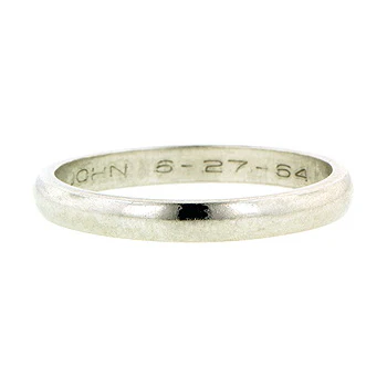 Vintage Half Round Wedding Band Ring, Size 6