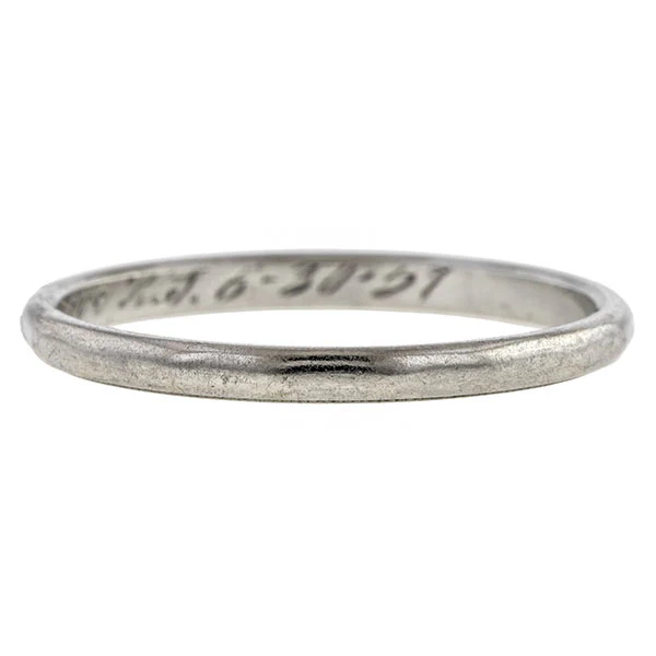 Vintage Wedding Band Ring, Size 6 3/4