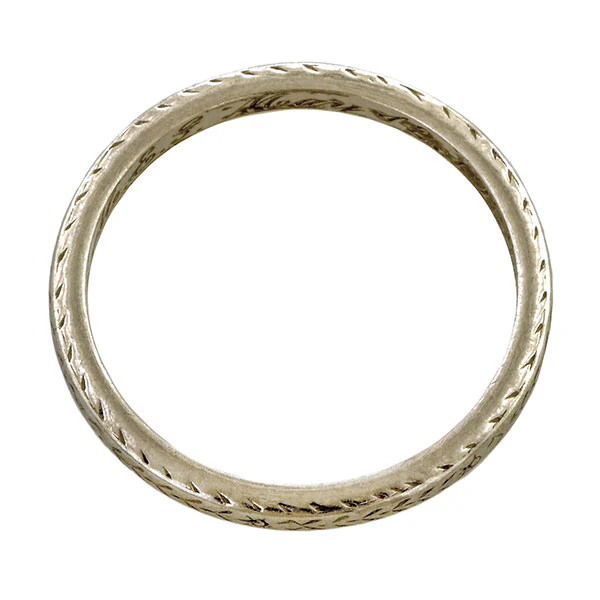 Vintage Patterned Wedding Band Ring, Size 5.5 - Image 2