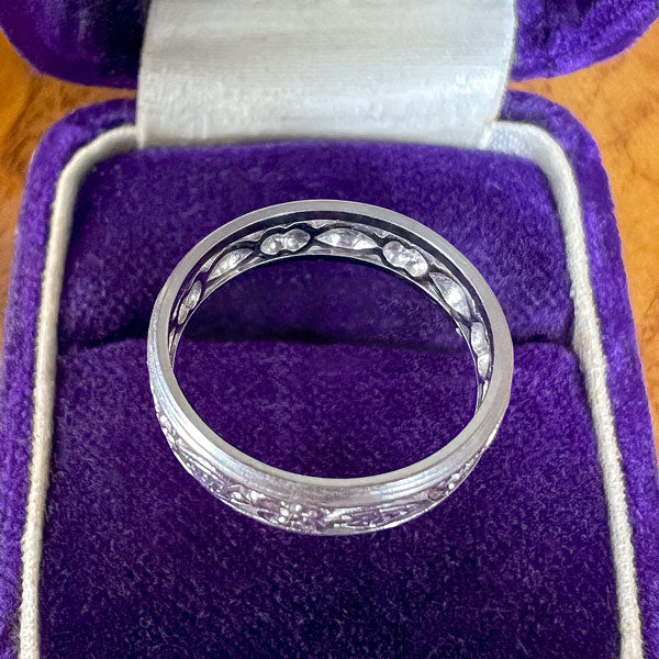 Vintage Patterned Wedding Band Ring, Size 7 - Image 3